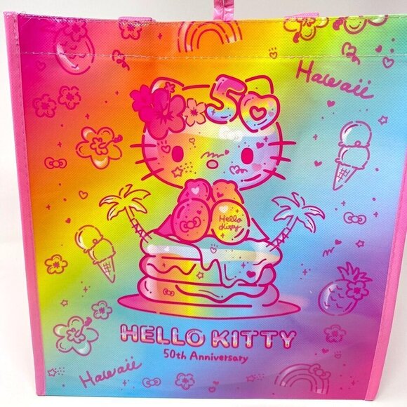 Hello Kitty 50th Anniversary Reusable Tote Bag Hawaii ABC Store Limited Edition - Picture 2 of 6